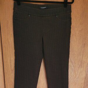 Liverpool Jeans Company Brown Plaid Pull-On Skinny Pants Size 10